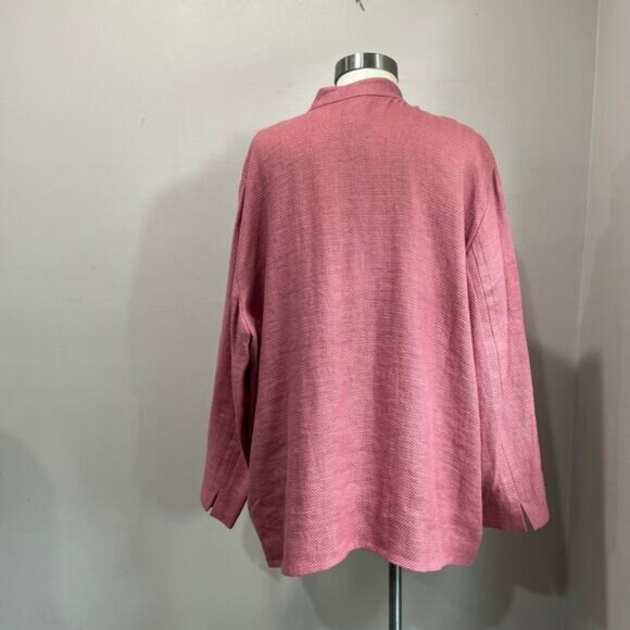 Eileen Fisher Pink Linen Cotton Blend Jacket Coat Size 2X NWT - Picture 2 of 8